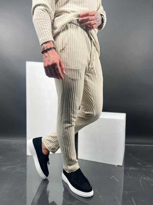 Long striped linen pants, recommended to order one size up.