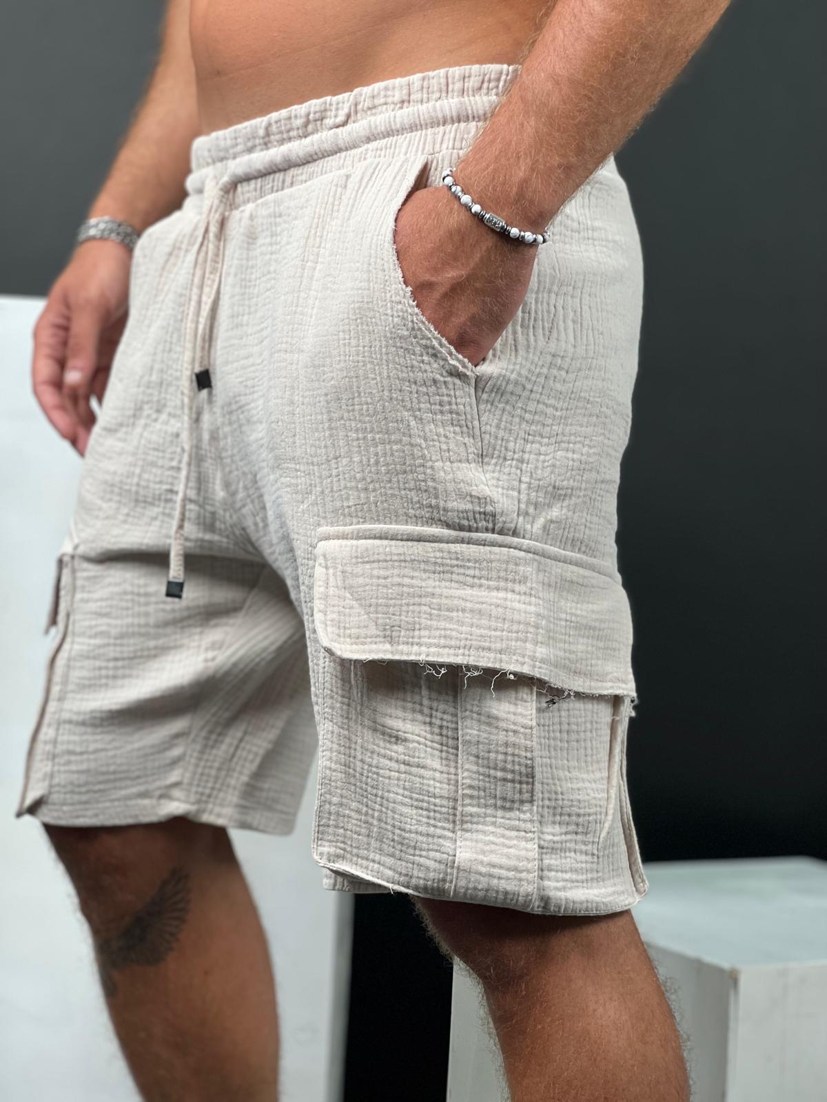 Cargo Short linen for men from the Soliton Collection.