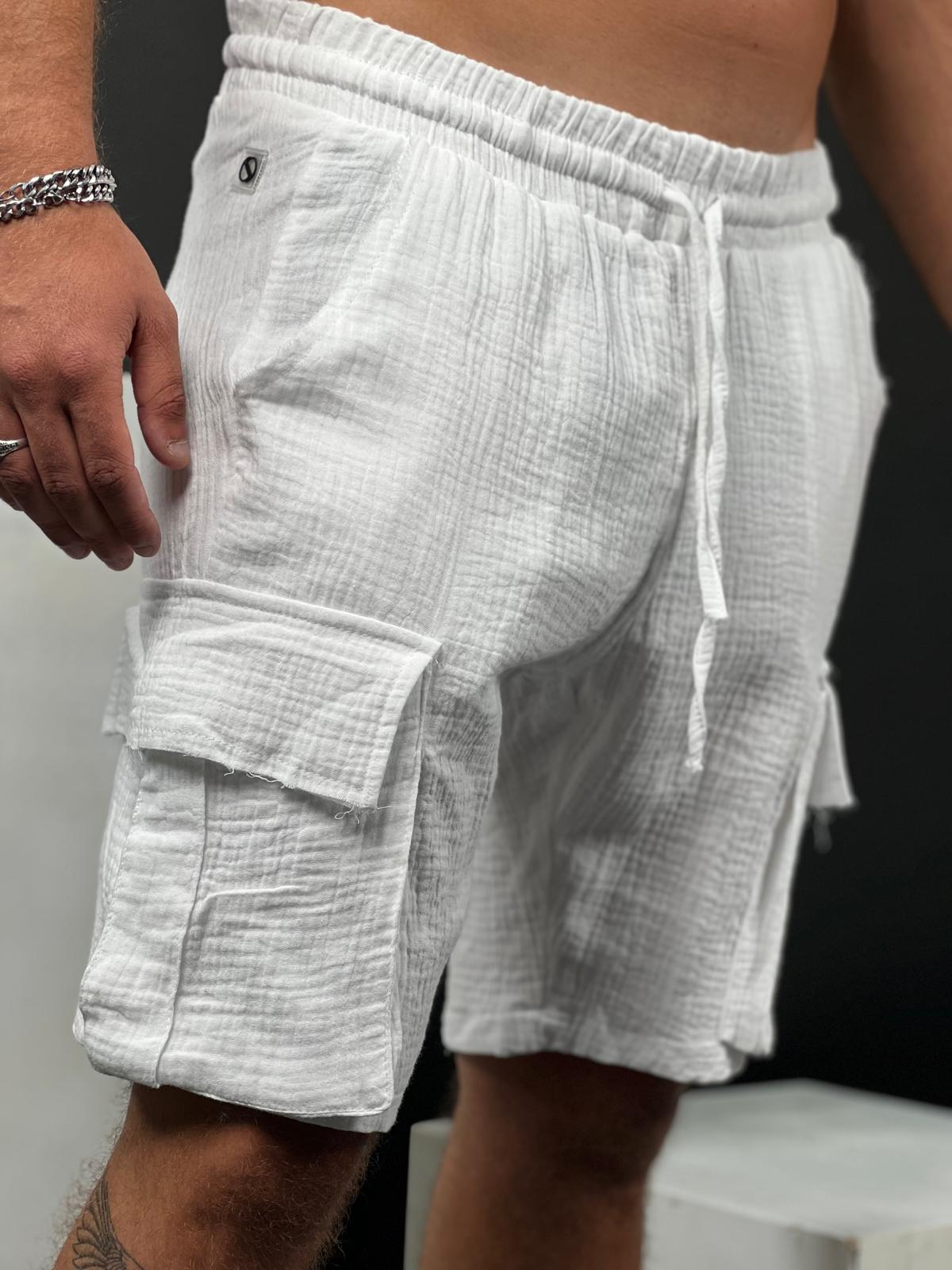 Cargo Short linen for men from the Soliton Collection.