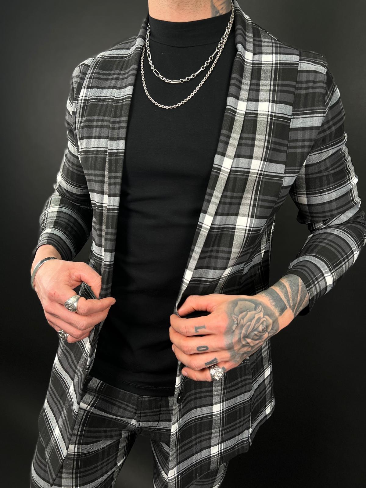 Classic Stretch Check Blazer