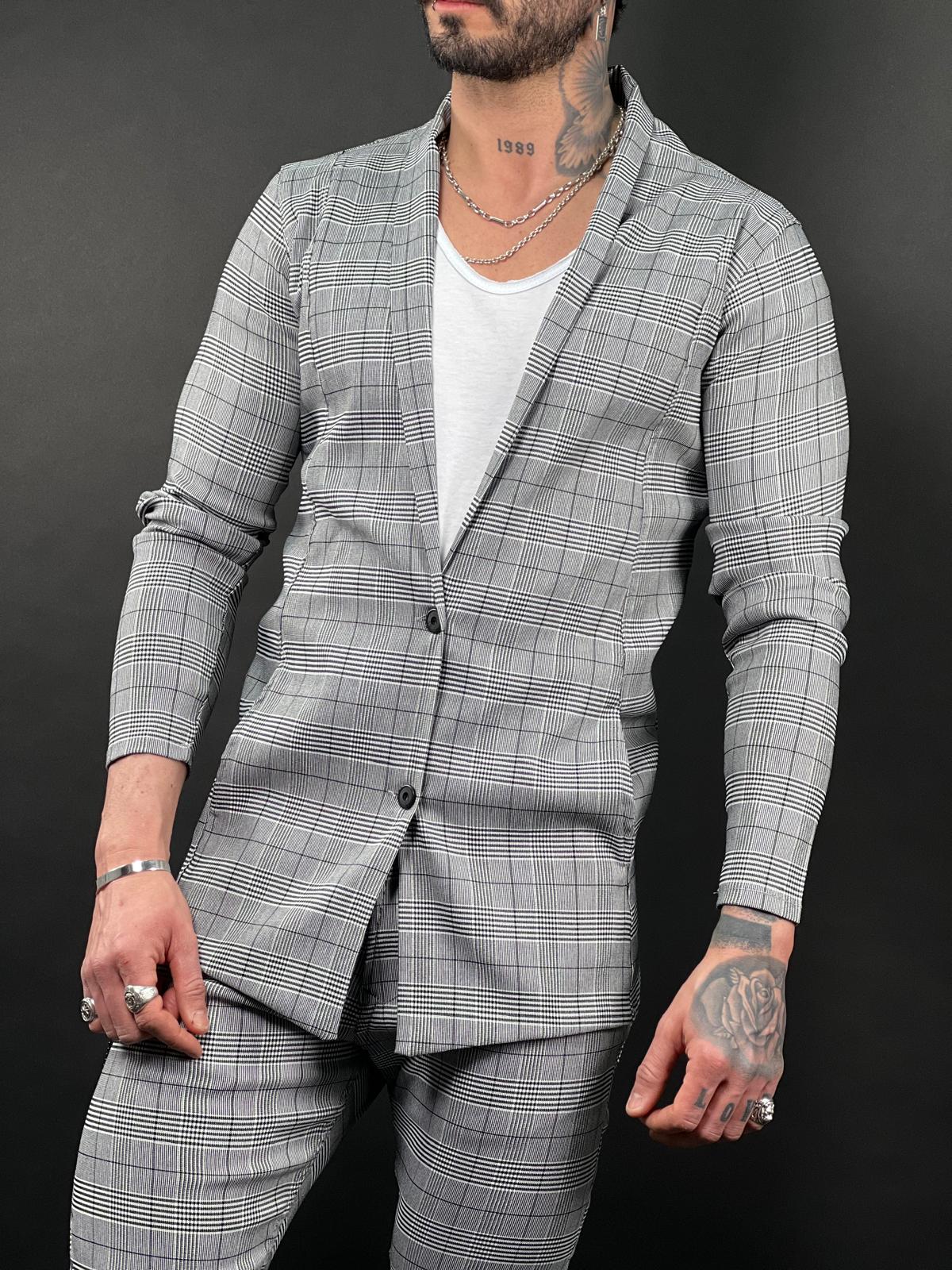 Classic Stretch Check Blazer