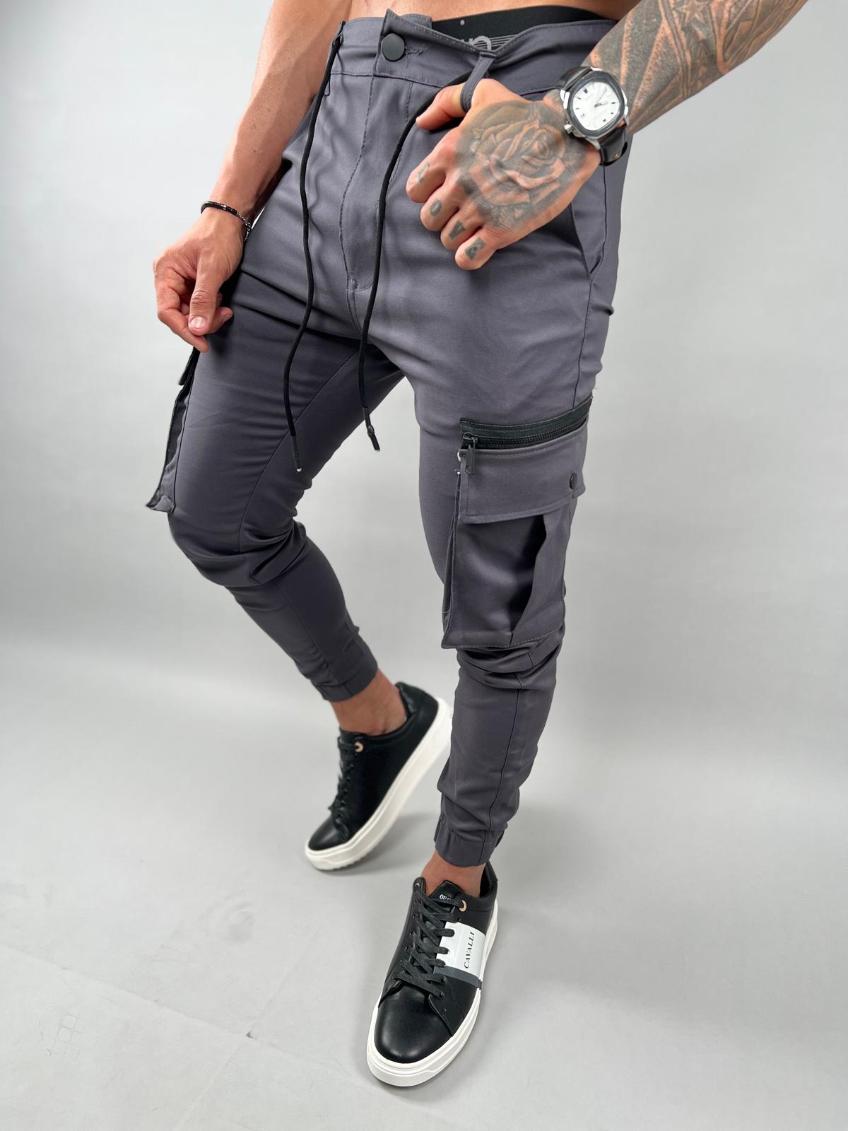 Men's cargo pants made from elegant fabric Model EM-16